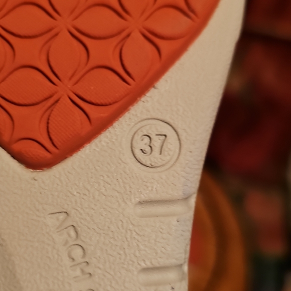 Dansko Women's Orange and White Floral Sneakers - Picture 3 of 3